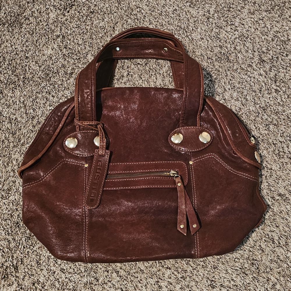 Gustto Brown Leather Handbag